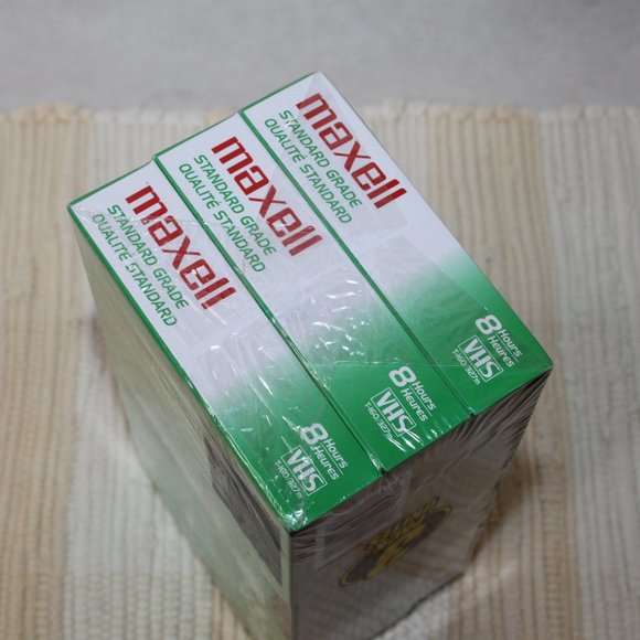 MAXELL T-160 8 HOUR BLANK VIDEO CASSETTE TAPES VHS NEW-SEALED PACK of 3 - Picture 7 of 8